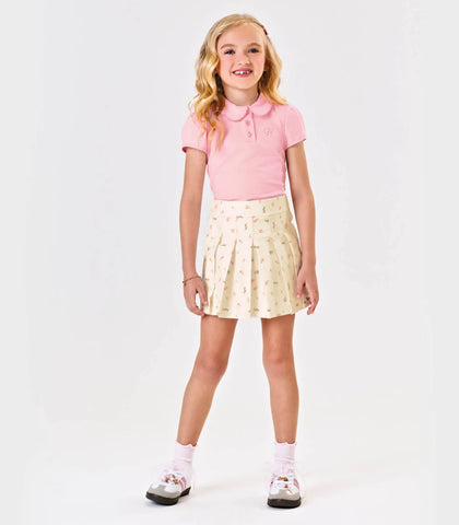 CONJ FEM POLO SHORT SAIA SARJA EST ROSA CLARO