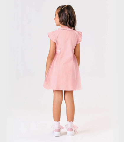 VESTIDO POLO COTTON LEVE DET TULE ROSA CLARO
