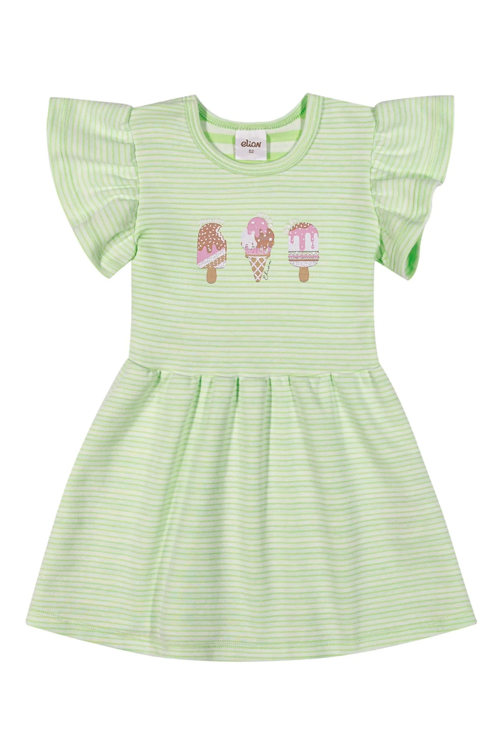 VESTIDO DUPLA FACE LIST PICOLES GLITER VERDE