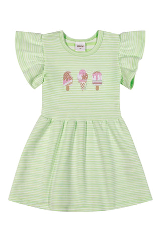 VESTIDO DUPLA FACE LIST PICOLES GLITER VERDE