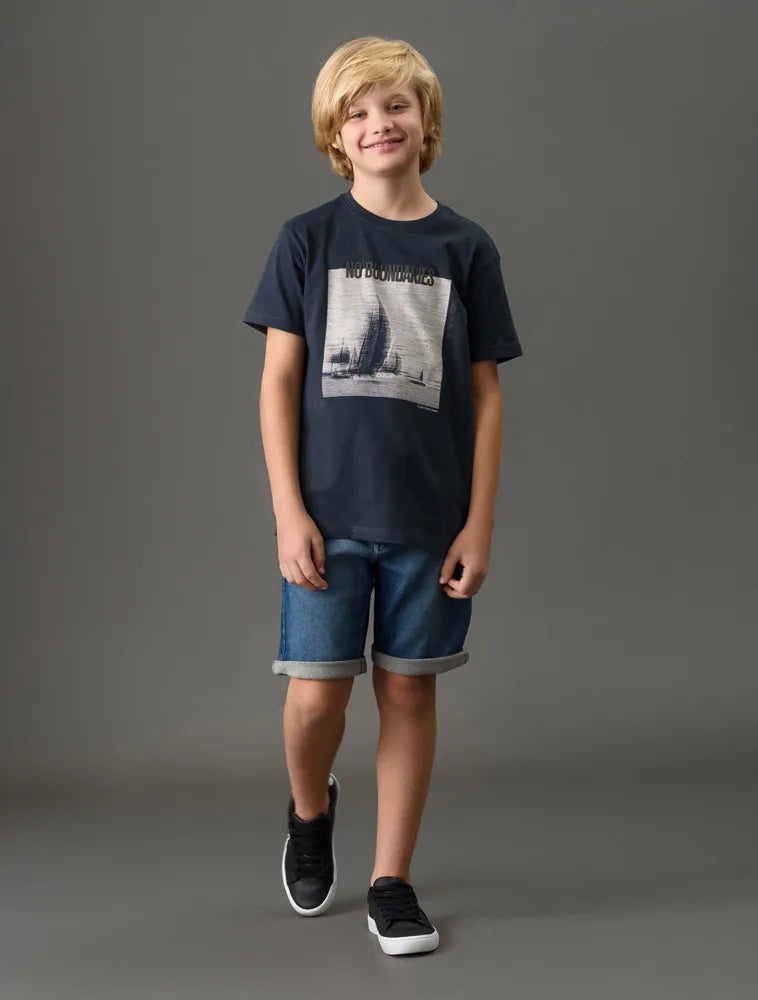 CAMISETA CKJ KIDS MC MAS NO BOUNDARIES MARINHO