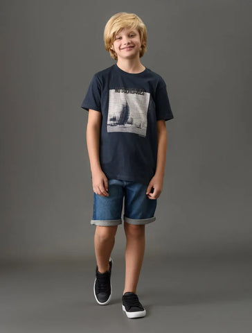 CAMISETA CKJ KIDS MC MAS NO BOUNDARIES MARINHO