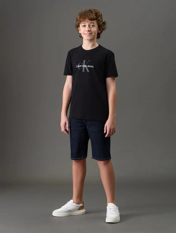 CAMISETA CKJ KIDS MAS MC LOGO REISSUE PRETO