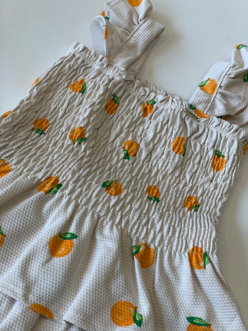 CONJ FEM BL LASTEX SHORT EST TANGERINAS BEGE