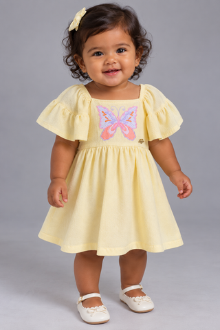 VESTIDO MC BAB BORD BORB MALHA FLORENCE AMARELO