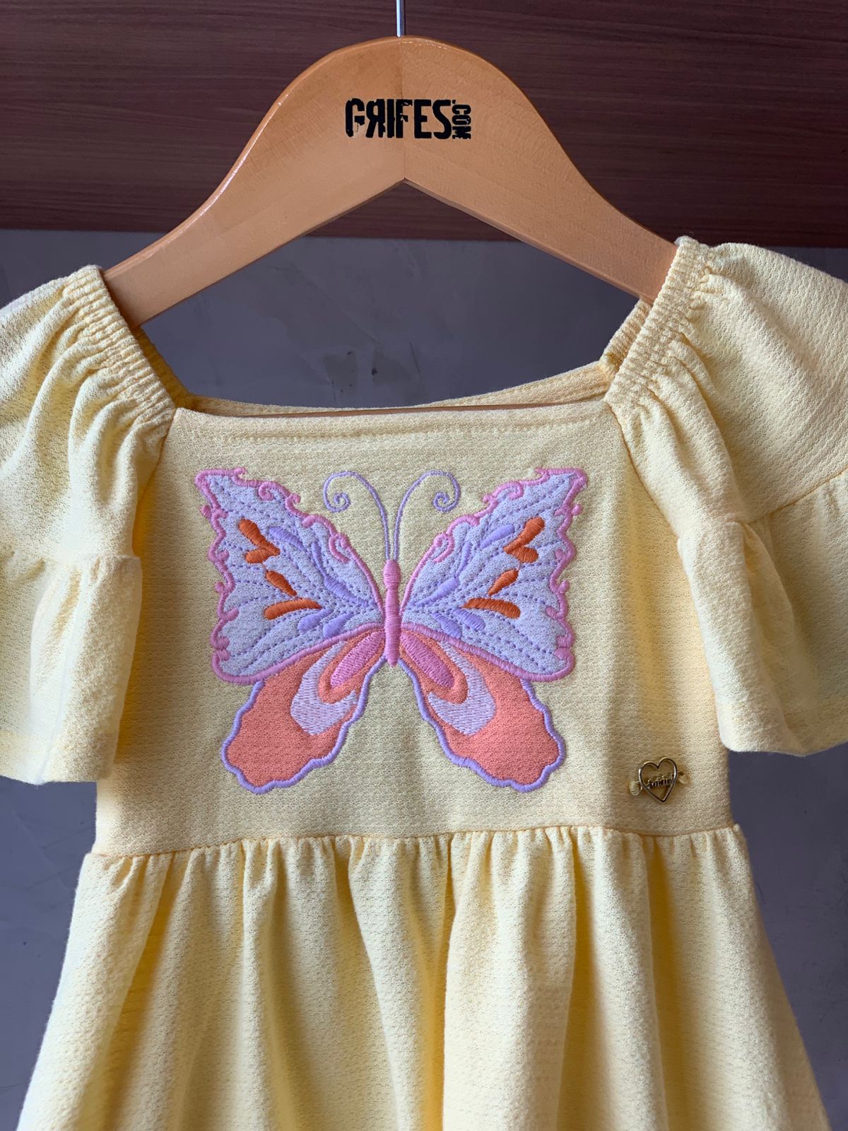 VESTIDO MC BAB BORD BORB MALHA FLORENCE AMARELO