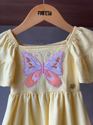 VESTIDO MC BAB BORD BORB MALHA FLORENCE AMARELO