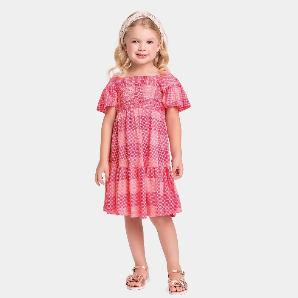 VESTIDO MC BAB LASTEX BUSTO XADREZ ROSA
