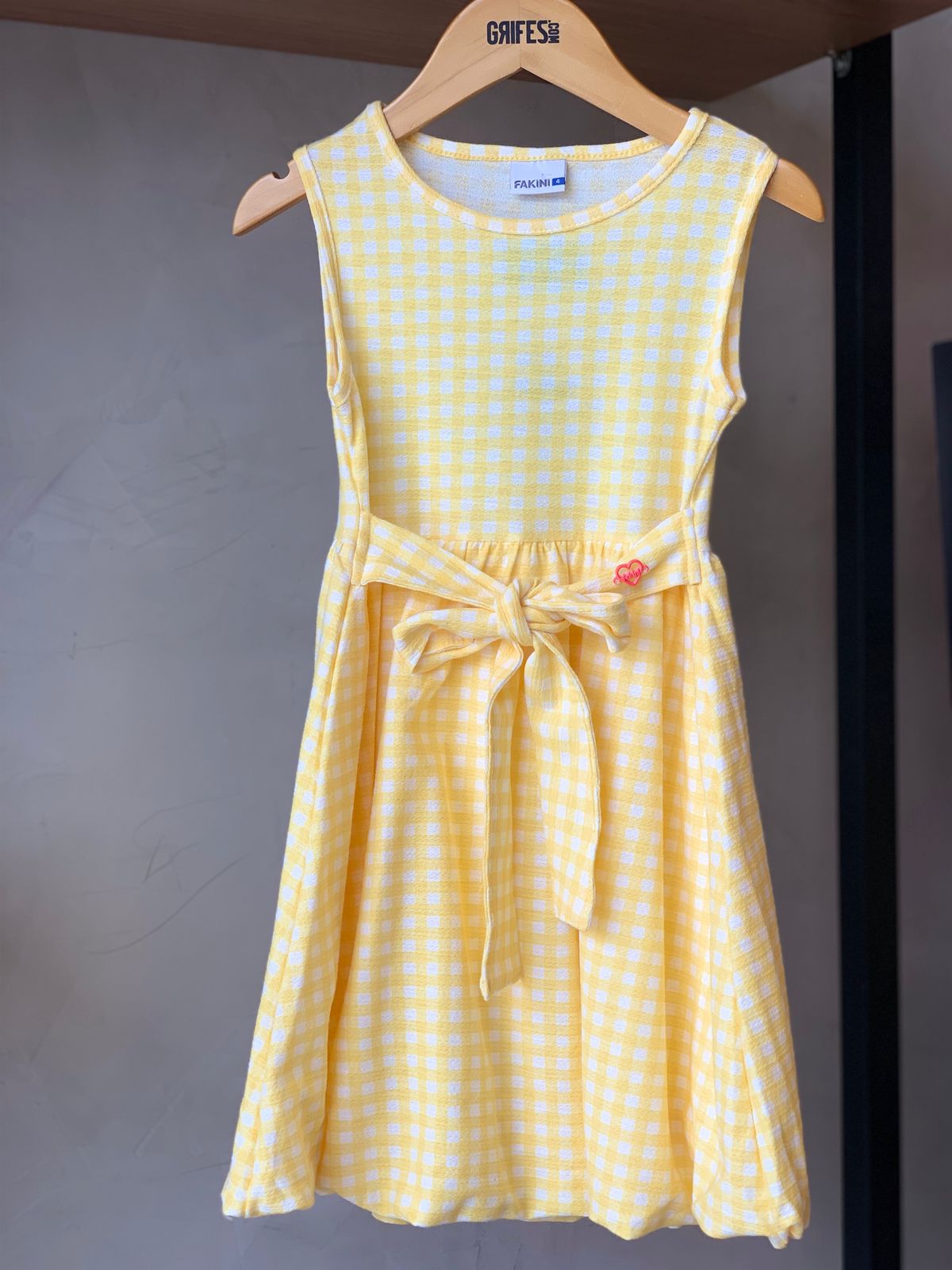 VESTIDO SM FAIXA DEC BALONE EST XADREZ AMARELO