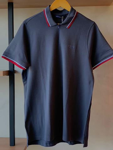 POLO MAS ZIPER DET LIST GOLA AEROPOSTALE MARINHO