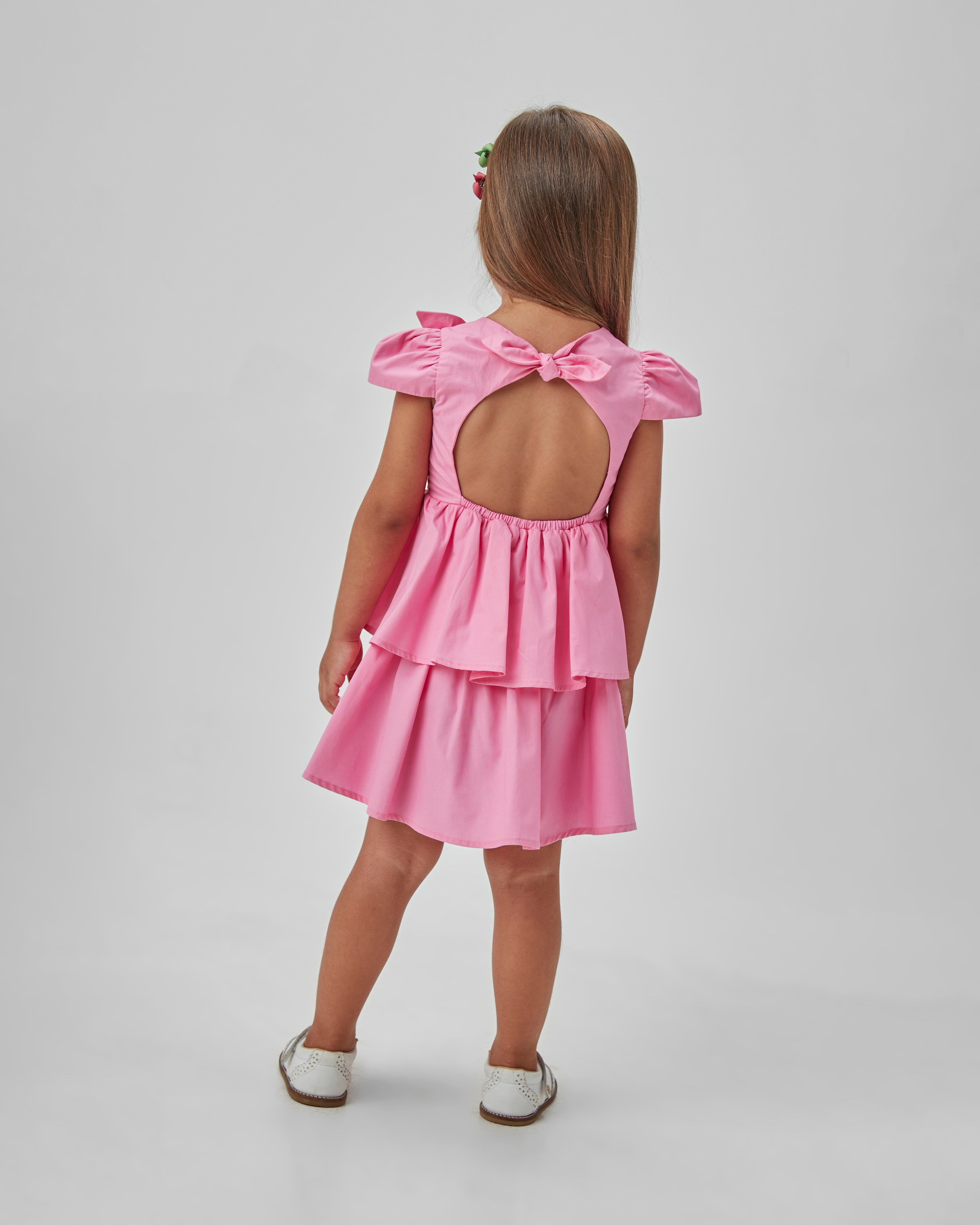 VESTIDO TRICOLINE RODADO C BABADO PINK