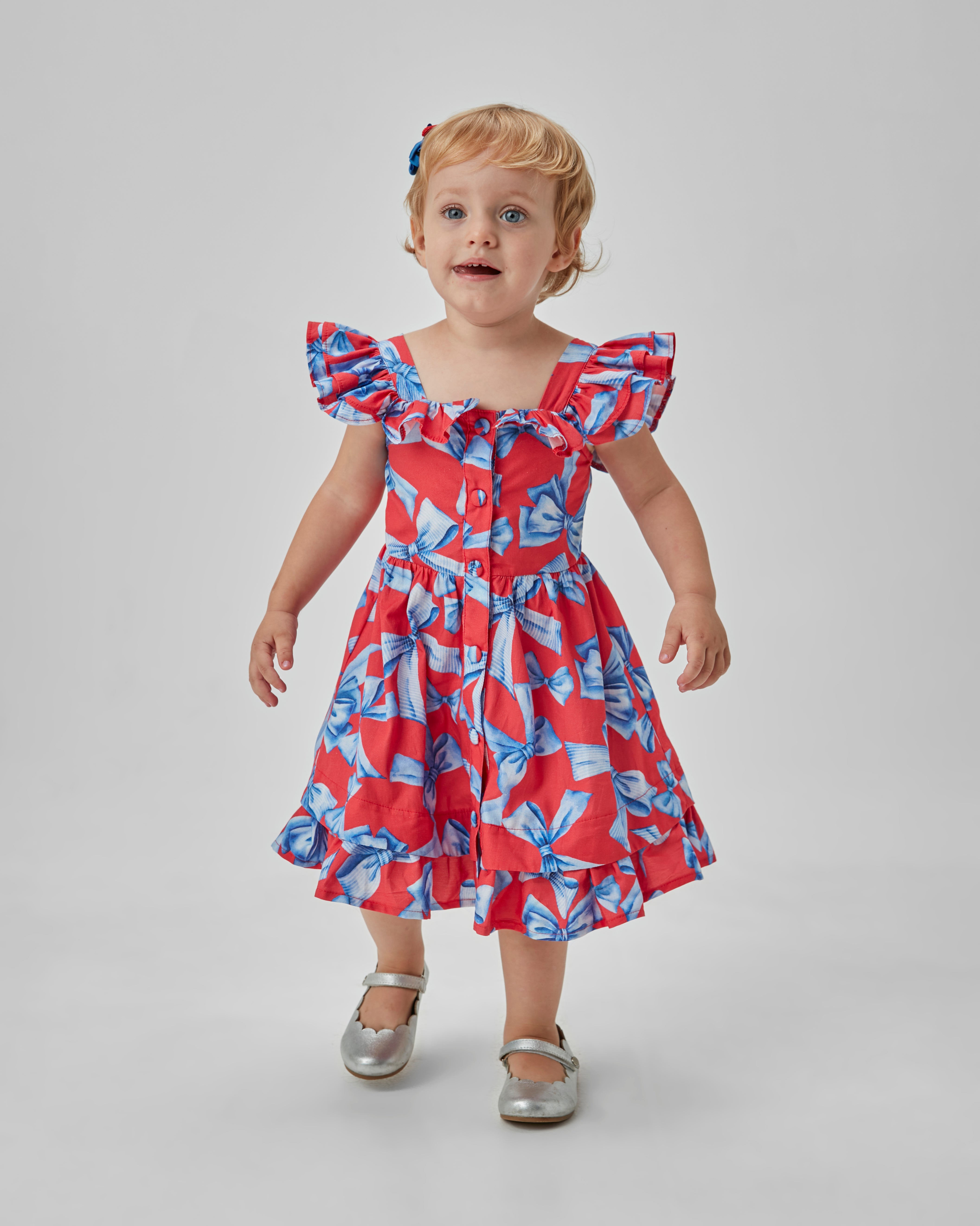 VESTIDO RODADO TRIC BAB EST LACOS VERMELHO