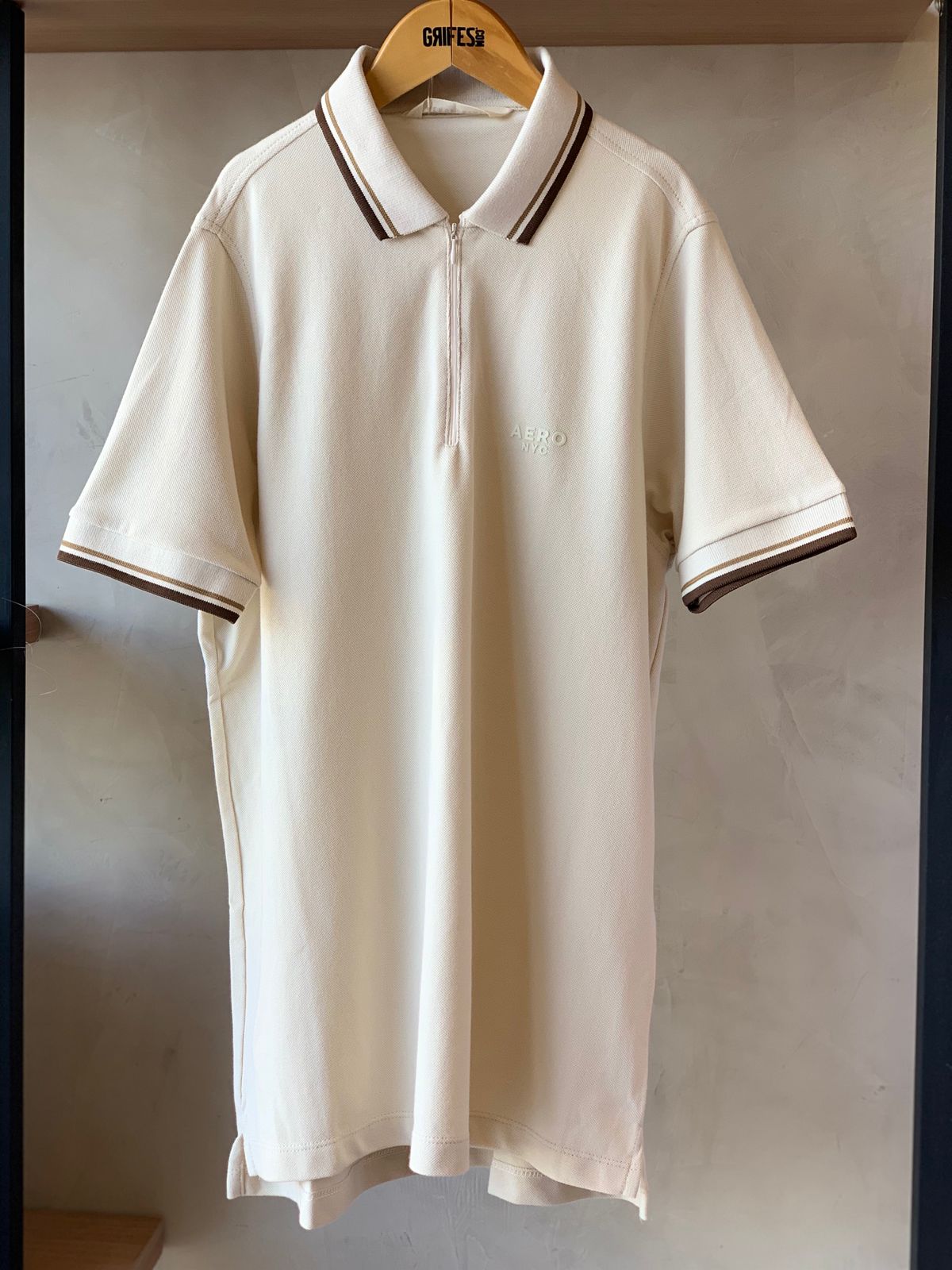 POLO MAS ZIPER DET LIST GOLA AEROPOSTALE AREIA