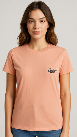 BLUSA FEM MC SILKADA AEROPOSTALE LARANJA CLARO