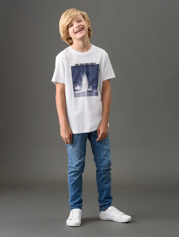 CALCA CKJ KIDS MAS JNS SKINNY 5 POCKETS AZUL CLARO