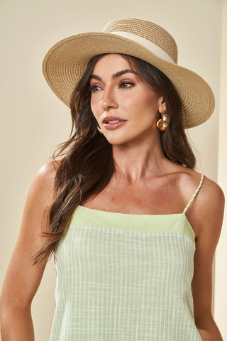 VESTIDO LONGO ALCA PLANO LINEN LISTRADO LIMA DOCE