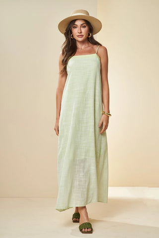 VESTIDO LONGO ALCA PLANO LINEN LISTRADO LIMA DOCE