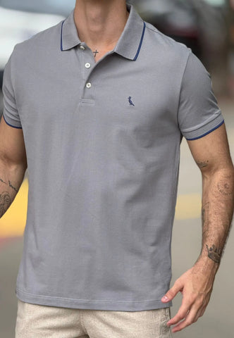 POLO RESERVA MAS MC FRISO UNICO CINZA MEDIO