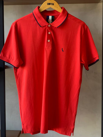 POLO RSV MAS MC ENXUTO FRISO UNICO VERMELHO CEREJA