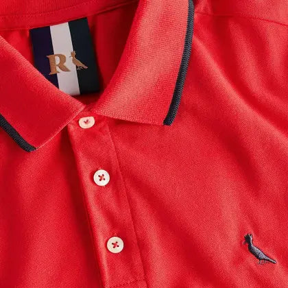 POLO RSV MAS MC ENXUTO FRISO UNICO VERMELHO CEREJA