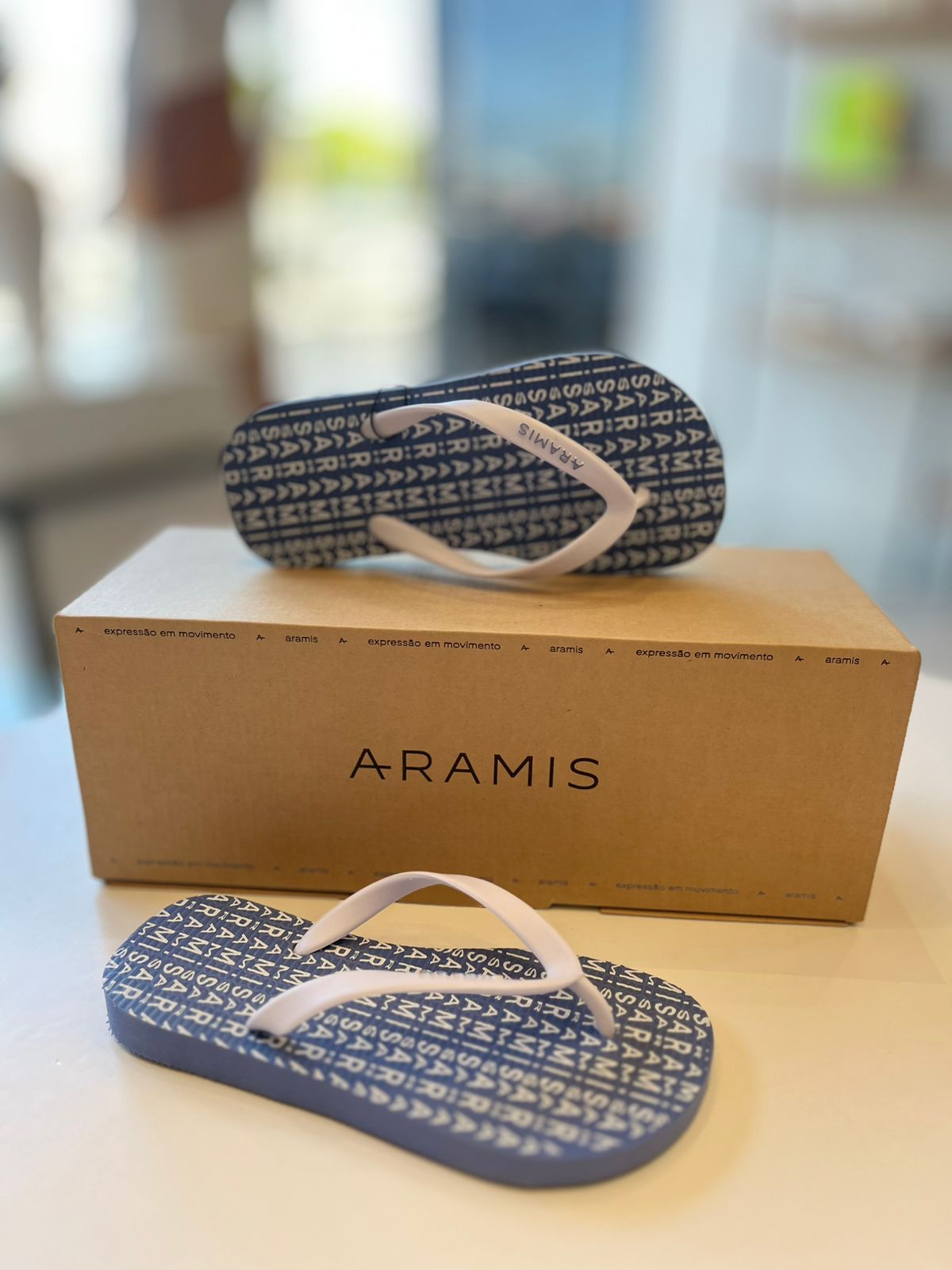 CHINELO ARAMIS INF LOGO FULL PRINT AZUL