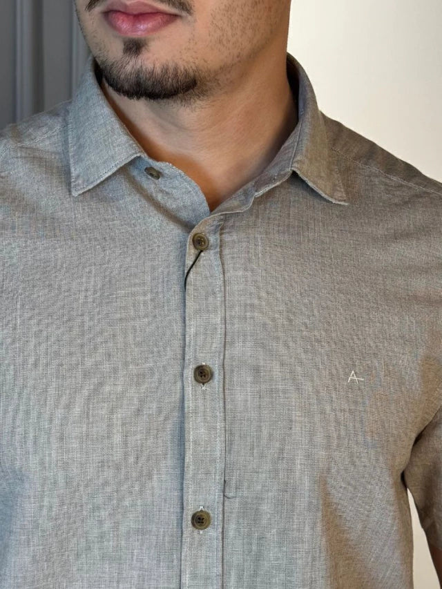 CAMISA MAS MC REG LOOP FLAME ALTINO TABACO