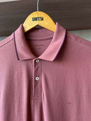 POLO MC MAS ARAMIS BASICA 4 FRISOS TERRACOTA/MERLOT