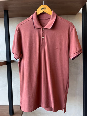 POLO MC MAS ARAMIS BASICA 4 FRISOS TERRACOTA/MERLOT