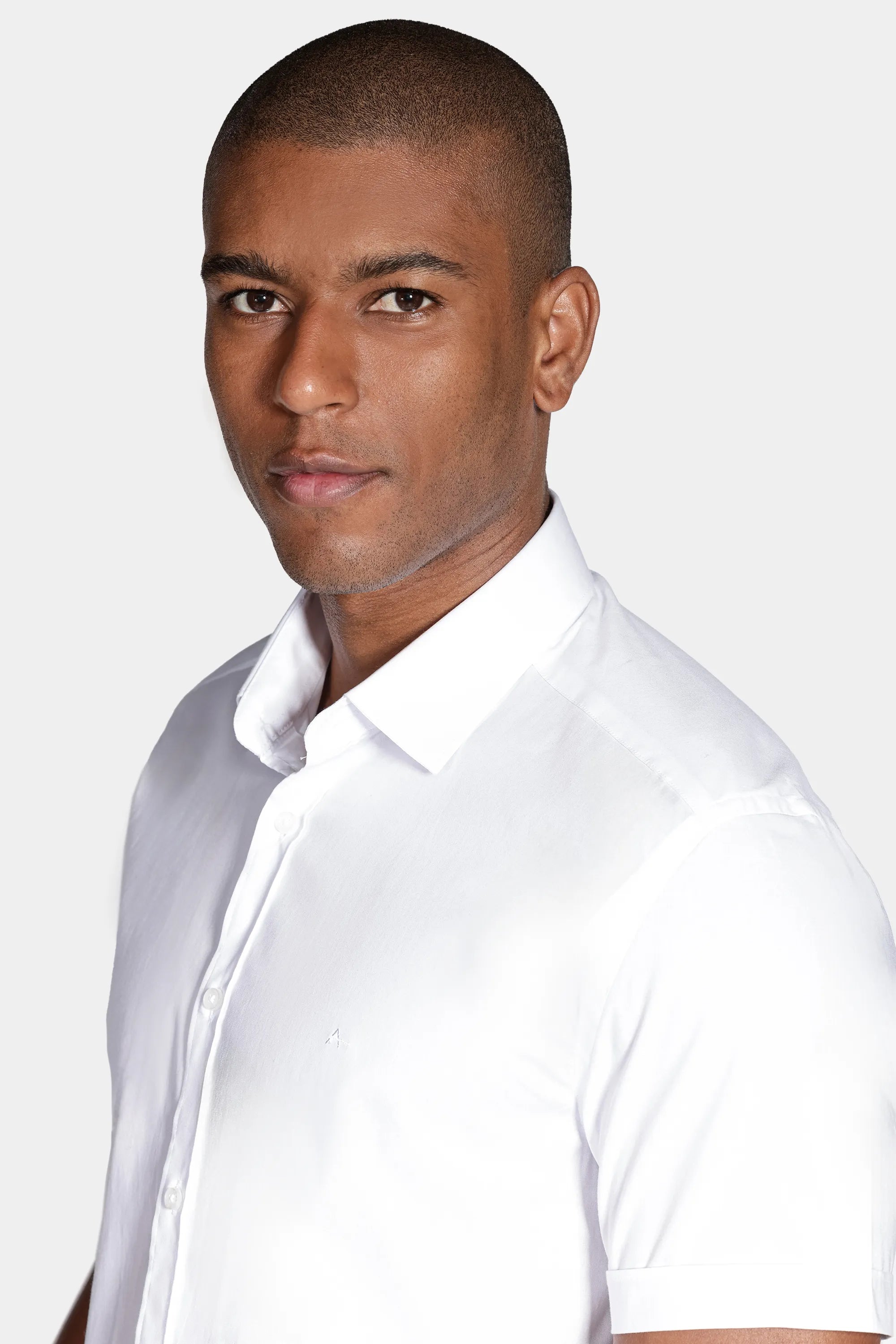 CAMISA MC SLIM TRICOLINE STRETCH LISO BRANCO