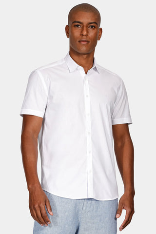CAMISA MC SLIM TRICOLINE STRETCH LISO BRANCO