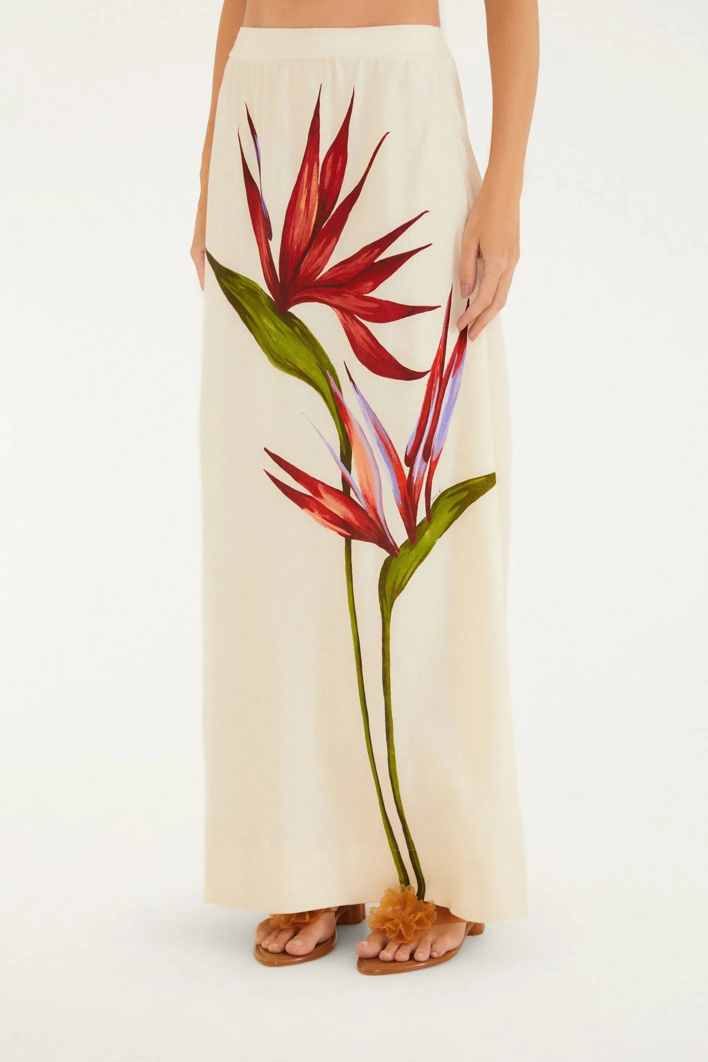 SAIA MIDI RETA MAXI ESTRELICIA FARM BEGE