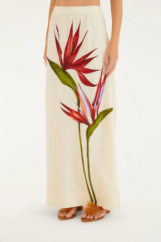 SAIA MIDI RETA MAXI ESTRELICIA FARM BEGE