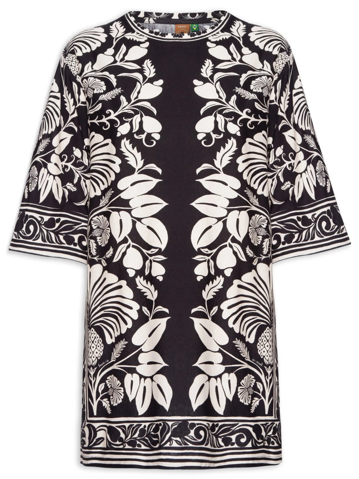 VESTIDO TSHIRT BIG SINTRA FARM PRETO