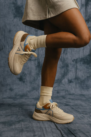 TENIS FEM AEROPOSTALE OFF WHITE/AZUL/BEG