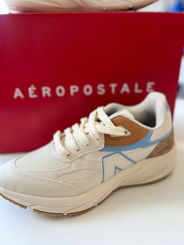 TENIS FEM AEROPOSTALE OFF WHITE/AZUL/BEG