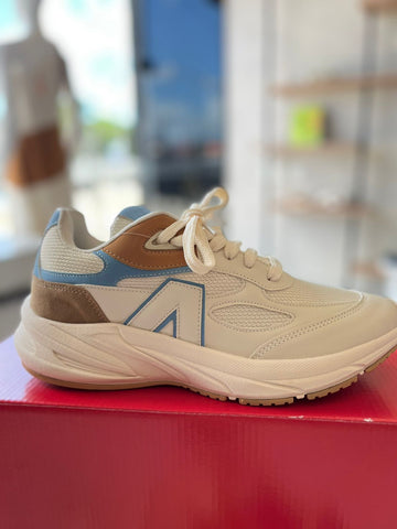 TENIS FEM AEROPOSTALE OFF WHITE/AZUL/BEG