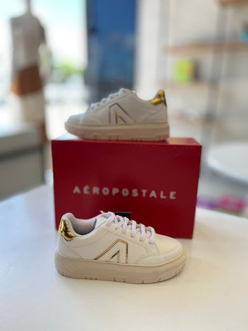 TENIS FEM AEROPOSTALE BRANCO/DOURADO/OFF WHITE