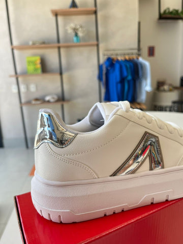 TENIS FEM AEROPOSTALE BRANCO/PRATA/CINZA