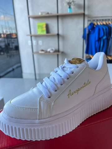 TENIS FEM AEROPOSTALE BRANCO/DOURADO/OFF WHITE