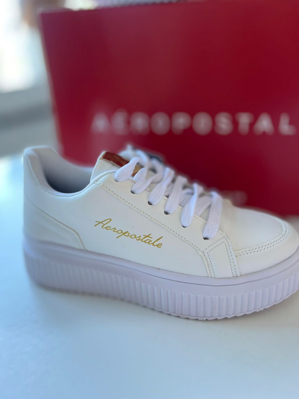 TENIS FEM AEROPOSTALE BRANCO/DOURADO/OFF WHITE