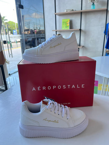 TENIS FEM AEROPOSTALE BRANCO/DOURADO/OFF WHITE