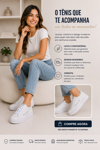 TENIS FEM AEROPOSTALE BRANCO/PRATA
