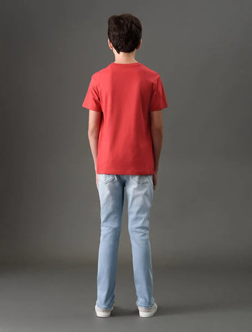 CAMISETA CKJ KIDS MC LOGO CENTRALIZADO VERMELHO