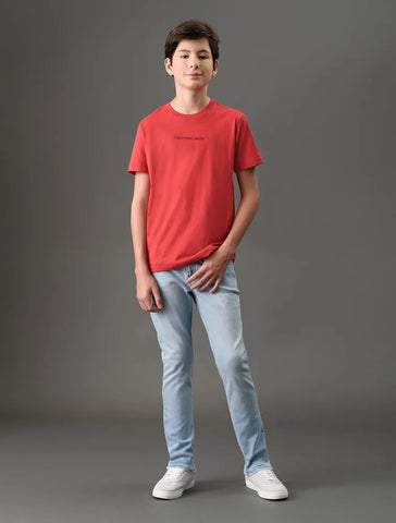 CAMISETA CKJ KIDS MC LOGO CENTRALIZADO VERMELHO