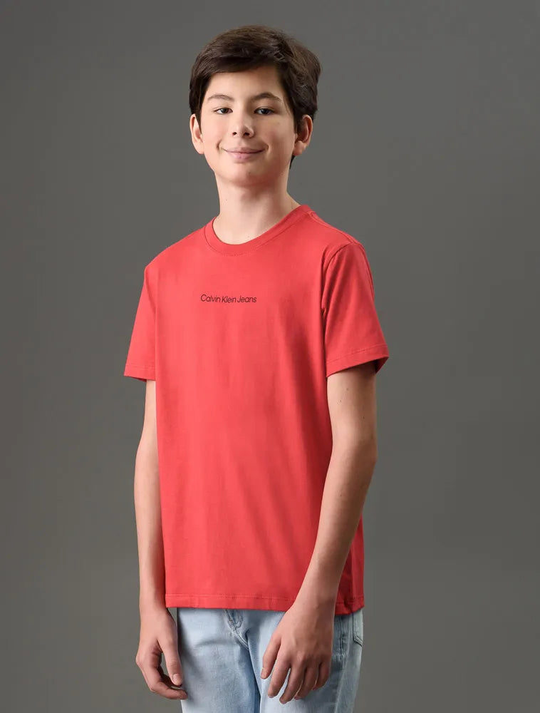 CAMISETA CKJ KIDS MC LOGO CENTRALIZADO VERMELHO