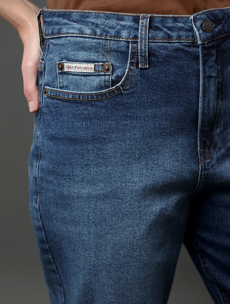 CALCA CKJ FEM JEANS MOM 5 POCKETS AZUL MEDIO