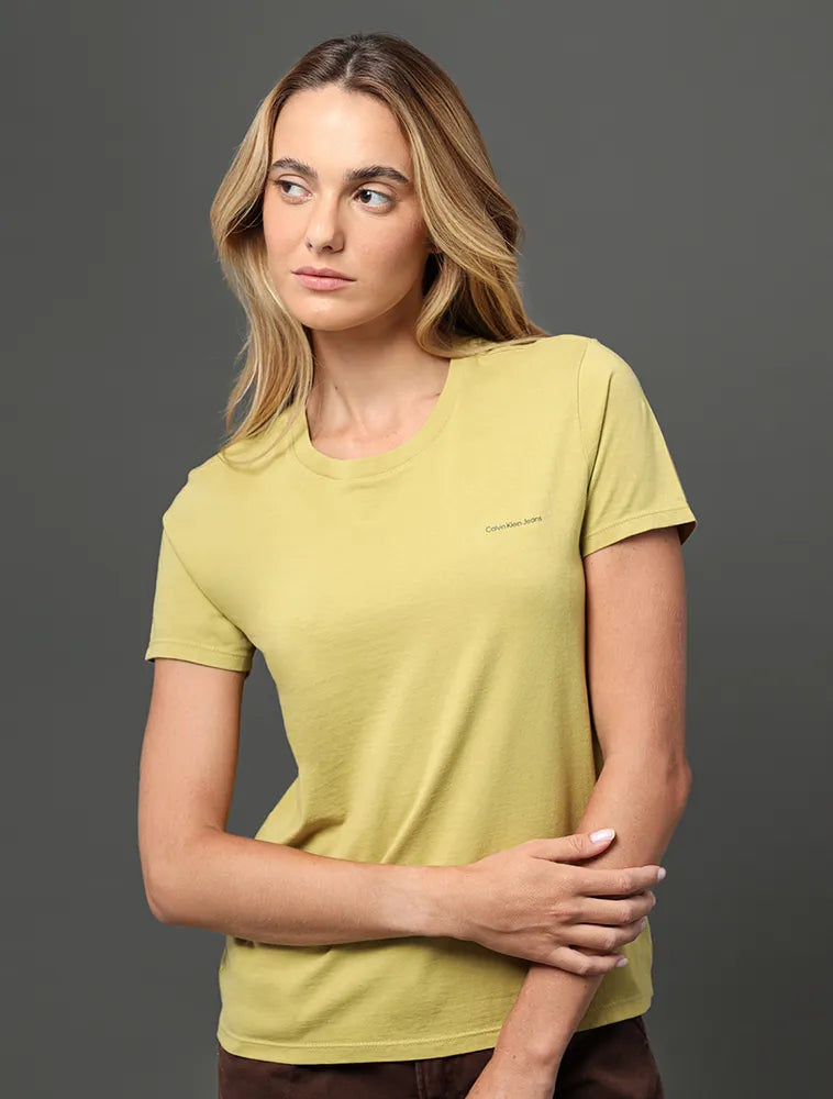 BLUSA CKJ FEM MICROLOGO PEITO VERDE MEDIO