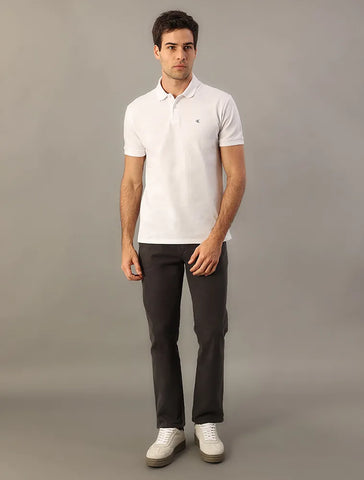 POLO CKJ MASC MC LOGO BORDADO BRANCO