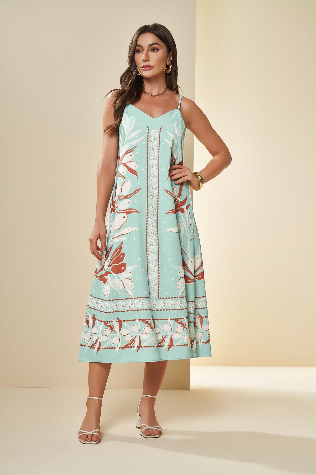 VESTIDO MIDI ALCA PLANO SOFT OPAQUE AZUL PASTEL