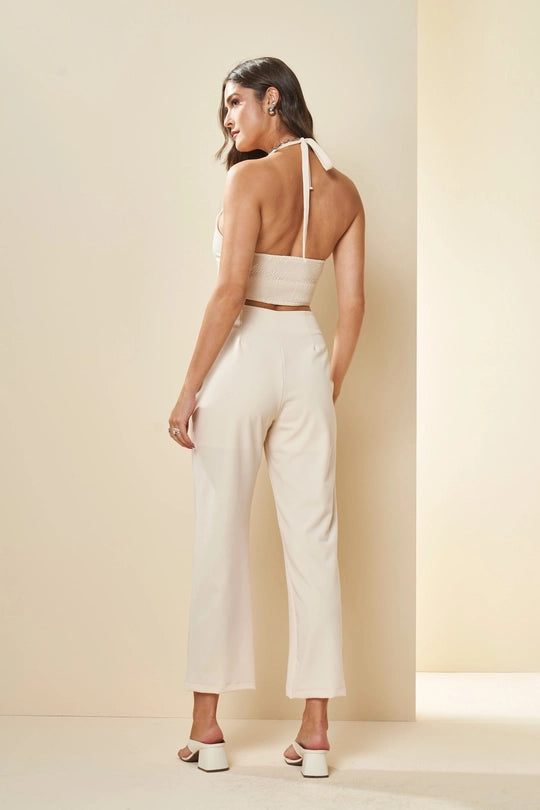 CALCA FEM PLANO ALFAIATARIA COMFY PEROLA